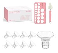 Nuliie 8 inserti flangiati da 15mm per flangia 24mm schermo della maggior parte delle pompe, inserti senza BPA, compatibili con Jheppbay/Medela/Bellababy/Momcozy/Nuliie tiralatte