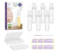Nuliie Colostrum Collector Kit 7ml/6pcs, senza BPA, riutilizzabile, a prova di perdite, con panno di cotone, contenitore, spazzola per la pulizia, pronto all'uso per neonati