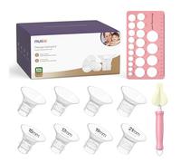 Nuliie Kit di dimensionamento flangia, 8 pezzi, 15/17/19/21 mm per flangia/scudo da 24 mm della maggior parte delle pompe, inserto flange in silicone per tiralatte elettrico Momcozy/Spectra, kit