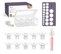 Nuliie Kit di dimensioni flangia da 16/17/18/19/20 mm per flangia/scudo da 24 mm della maggior parte delle pompe, inserti flangiati senza BPA, compatibile con tiralatte