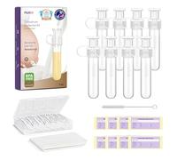 Nuliie Kit di raccolta colostro 7 ml/8 pezzi, a prova di perdite, riutilizzabile, resistente al calore e al congelatore, senza BPA, con panno di cotone, custodia, spazzola per la pulizia, pronto