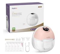 Nuliie Tiralatte elettrico portatile S32, 4 modalità, 9 livelli, flangia da 24 mm con indicatore LED, 1 flangia da 18 mm e 21 mm e valvole intercambiabili (1 confezione, rosa)