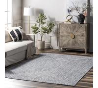 nuLOOM 2' x 12' Solid Hand Braided Indoor/Outdoor Area Rug, Pet-Friendly, High Traffic, Weather Resistant, for Patio, Balcony, Bedroom, Living, Dining Room, Wynn Navy