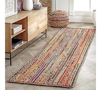 nuLOOM Aleen - Tappeto da corridore in cotone e iuta, 5 cm x 15 cm, multicolore
