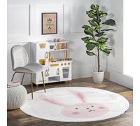 nuLOOM Crystal Rabbit Kids - Tappeto lavabile in lavatrice, 180 cm, colore: rosa