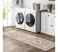 nuLOOM Eleanor - Tappeto passatoia con medaglione invecchiato, lavabile in lavatrice, 70 x 200 cm, multicolore