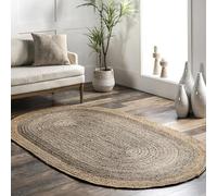 nuLOOM Eleonora - Tappeto casual in iuta, 1,5 x 2,3 m, ovale, grigio