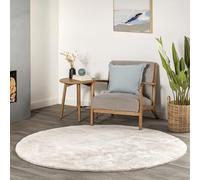 nuLOOM Loni Solid - Tappeto rotondo lavabile in lavatrice, 10,2 cm, colore: Bianco