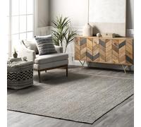 nuLOOM Rigo - Tappeto in iuta intrecciato a mano, 20 x 30 cm, colore: grigio, design rustico, fibra naturale, per camera da letto, soggiorno, sala da pranzo, corridoio, ufficio, cucina, ingresso