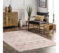 nuLOOM Roselle Bohemian Bordered Machine Washable Area Rug, 8' x 10', Peach