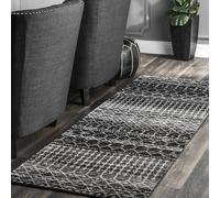 nuLOOM Tappeto Marocchino Blythe 2 x 12, Nero, Design Bohémien Sbiadito, antimacchia, per Camera da Letto, Sala da Pranzo, Soggiorno, corridoio, Ufficio, Cucina, Ingresso