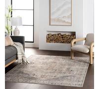 Nuloom Vita Medallion - Tappeto lavabile in lavatrice, per soggiorno, camera da letto, sala da pranzo e ingresso, 90 x 150 cm, colore: grigio talpa