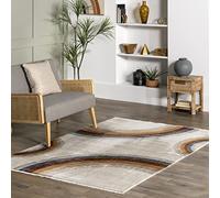 nuLOOM Waverley Distressed Circles - Tappeto per runner con frange, 2 '8 x 20 ', beige