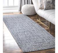 nuLOOM Wynn - Tappeto intrecciato per interni ed esterni, 60 x 45 cm, colore: Azzurro