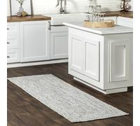 nuLOOM Wynn - Tappeto per interni ed esterni, 15,2 x 45,2 cm, colore: grigio chiaro/sale e pepe