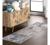 nuLOOM Zoe Faded - Tappeto astratto per corridore, 20,3 x 20,3 cm, colore: Blu