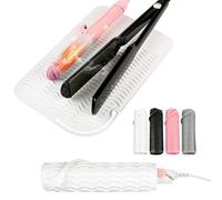 Nulubuu Tappetino in silicone resistente al calore per strumenti per capelli, 27,9 x 19,1 cm, antiscivolo, per ferro da stiro, ferro arricciacapelli e piastra per capelli, accessorio per lo styling a