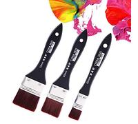 Nuluxi Professionali Pennellesse Pittura Acrilici Pennelli Piatti con Legno Manico Lavabili Acquerelli Pennelli Piatti Adatto per Pittura Acrilica Colori ad Acqua Vernice Mobili Muri Carta da Parati