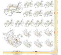 nuluxi Set di Mini Connettore LED COB 2 Pin 8mm,12pcs 8mm Connettori Striscia Led COB forma a L 6pcs 10mm Connettori Centrali Trasparenti per Monocolore Strisce LED COB 12V 24V