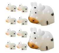 NULYLU 10 Piccole Statuette Di Mucche in Resina Che Si Illuminano Al Buio Miniatura Animali Per Fai-da-te Arredamento Scrivania Casa
