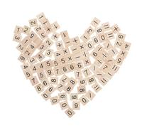 NULYLU 100pezzi Mini in Legno Simboli Numerici in Legno per Esercizi di Matematica Scrapbooking e Decorazioni di Ortografia