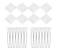 NULYLU 10pezzi Pettine Laterale Francese in Acciaio Inossidabile Pettini per Capelli Denti Denti Fermagli per Chignon e Acconciature Tradizionali per Donne e Spose Confezione