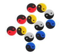 NULYLU 12 Pezzi Smorzatore per da Tennis, Design Yin-Yang Colorato | Silicone e Pvc, Accessorio per Pratica e Campi al Coperto, Aiuta a Mantenere Sensazione e Traiettoria