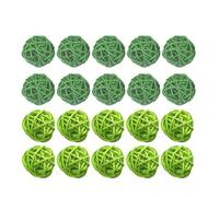 NULYLU 15 Pezzi Sfere di Vimini Verdi Chiare da 5cm, Decorazioni Appese Resistenti per caffè e Ufficio, Palline Creative e Semplici in Plastica per Decorazione Natalizia
