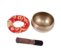 NULYLU 1set Ciotola Tibetana Per Meditazione Set Completo Con Bacchetta e Gasket Perfetta Per Yoga e Relax Materiale Design Elegante Per Ambienti Di Meditazione e Benessere