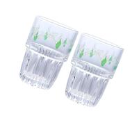 NULYLU 2 pezzi Bicchieri Trasparenti Fiore Campanula da Tazze Multiuso per Caffè Latte e Succhi con Design Romantico e Finitura Liscia