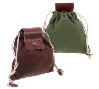 NULYLU 2 Pezzi Borsa Raccolta Frutta da Esterno, Pieghevole, con Cintura | Tela Cerata Pu e Canvas, Chiusura a Coulisse, Apertura Larga, per Adulti e Giovani in Raccolta