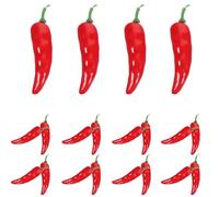 NULYLU 20 Pezzi di Peperoncino Artificiale Realistico in Schiuma Rosso | Decorazione Riutilizzabile, Forma Naturale e Vivace, per Tavole, Vassoi, Fotografia e Disegno dal Vero