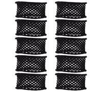 NULYLU 20 Pezzi Fascette per Chioma Larghe in Nylon Nero, Elastici Comodi e Resistenti che Non Tirano Né Danneggiano, per Acconciature e Code di Cavallo Femminili