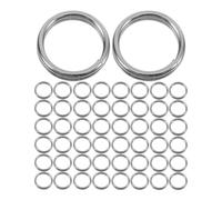 NULYLU 200 Pezzi Anello a Molla Apribile Bordi Lisci in Acciaio Inossidabile Argento Resistente alla Flessione per Braccialetti e Perline per Anelli Decorativi Fai-da-te