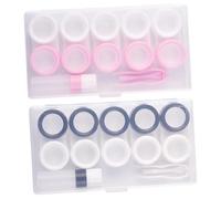 NULYLU 2sets Contenitori Per Lenti Contatto Portatili Scatola Compatta e Leggera Con Pinzette e Flaconi Per Viaggi e Uso Quotidiano Colori Eleganti