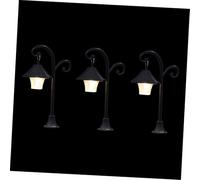 NULYLU 3 Pezzi Lampada da Libreria Wireless in Abs Nero Illuminazione Versatile a Forma di Lanterna Classica, per Diorama e Terrarium