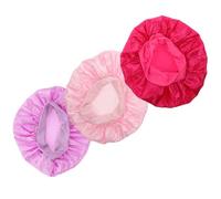 NULYLU 3 Pezzi Set 3 Cappelli da Notte con Ampia Fascia Elastica, in Poliestere Traspirante e Morbido, Protezione Chioma per Sonno e Relax, Colori Vivaci (rosa, Fucsia, Lilla)