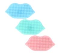 NULYLU 3 Pezzi Spazzola in Silicone Per La Pulizia Del Corpo Da Esfoliante Manuale Per Punti Neri e Residui Di Trucco Rosa Chiaro Blu Verde
