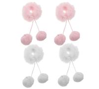NULYLU 4 Pezzi Elastico per Chioma in Peluche con Pompon, Morbido e Versatile, Minimizza e Si Usa come Braccialetto, per Uscite Casual e Autunno