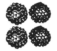 NULYLU 4 pezzi Retina per Capelli con Strass per Bambine Accessorio Moda per Chignon e Danza Rete Elastica per Capelli da Balletto Copertura Elegante e Versatile per Acconciature da