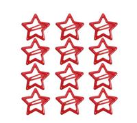 NULYLU 40 Fermagli per Chioma a Forma di Stella in Metallo, Mollette Sottili Rosse per Frangia e Acconciature, Accessori Chioma per Ragazze Adolescenti e Donne, Clip a Scatto Piccole