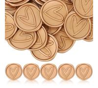 NULYLU 50 Adesivi Sigillo di Cera Laccata a Cuore Adesivi Sigillanti per Buste e Carte Etichette Decorativi per Bomboniere e Inviti per Fai da Te e Confezioni Regalo