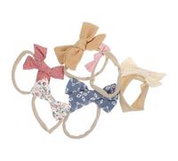 NULYLU 6 pezzi Fasce Elastiche per Capelli Neonata con Fiocco in Cotone Morbido Accessori Bambina per Cerimonia e Uso Quotidiano Fascia Capelli Neonata Comfortabile e Decorativa