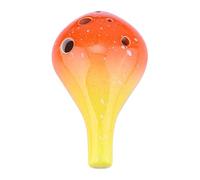 NULYLU 6fori Ocarina Ceramica Buchi Con Design Starry Strumento Musicale Per Principianti Perfetta Per Appassionati Di Musica e Decorazioni Colore Gradiente Arancione