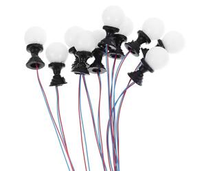 NULYLU 87, Luci a Colonna in Abs Bianco per Micro Paesaggistica, Accessori per Mini Case e Tavoli da Giardino, Illuminazione per Diorami e Modellismo