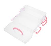 NULYLU Astuccio Organizzato Rosa Impilabile per Studenti, Compatto | PP Trasparente, Chiusure Sicure, Forma Rettangolare, per Scuola e Cassetto, per Matite e Cosmetici