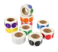 NULYLU Bollini Adesivi Rotondi Colorati per Codifica Colore, 10 Pezzi da 500 Pezzi Ciascuno, Adesivi Portatili in Rame per Ufficio, Scuola e Organizzazione Documenti Colore Casuale