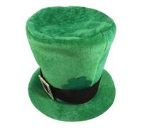 NULYLU Cappello con Decorazione Trifoglio Elegante e Confortevole Cappello a Cilindro Verde da Leprechaun per Feste di San Patrizio e Celebrazioni
