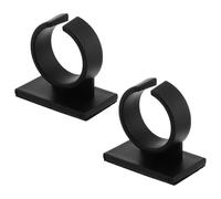 NULYLU Clip per Microfono Nero in Plastico 2 Pezzi per Interviste e Talk Show, Supporto Portatile Versatile per Microfono a Bandiera