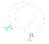 NULYLU Collana Ciondolo Coda Sirena Sfumata 2 Pezzi in Plastico | Resina, Stile Semplice e Romantico, per Nozze e Feste, Idea Regalo per Figlie e Fidanzate